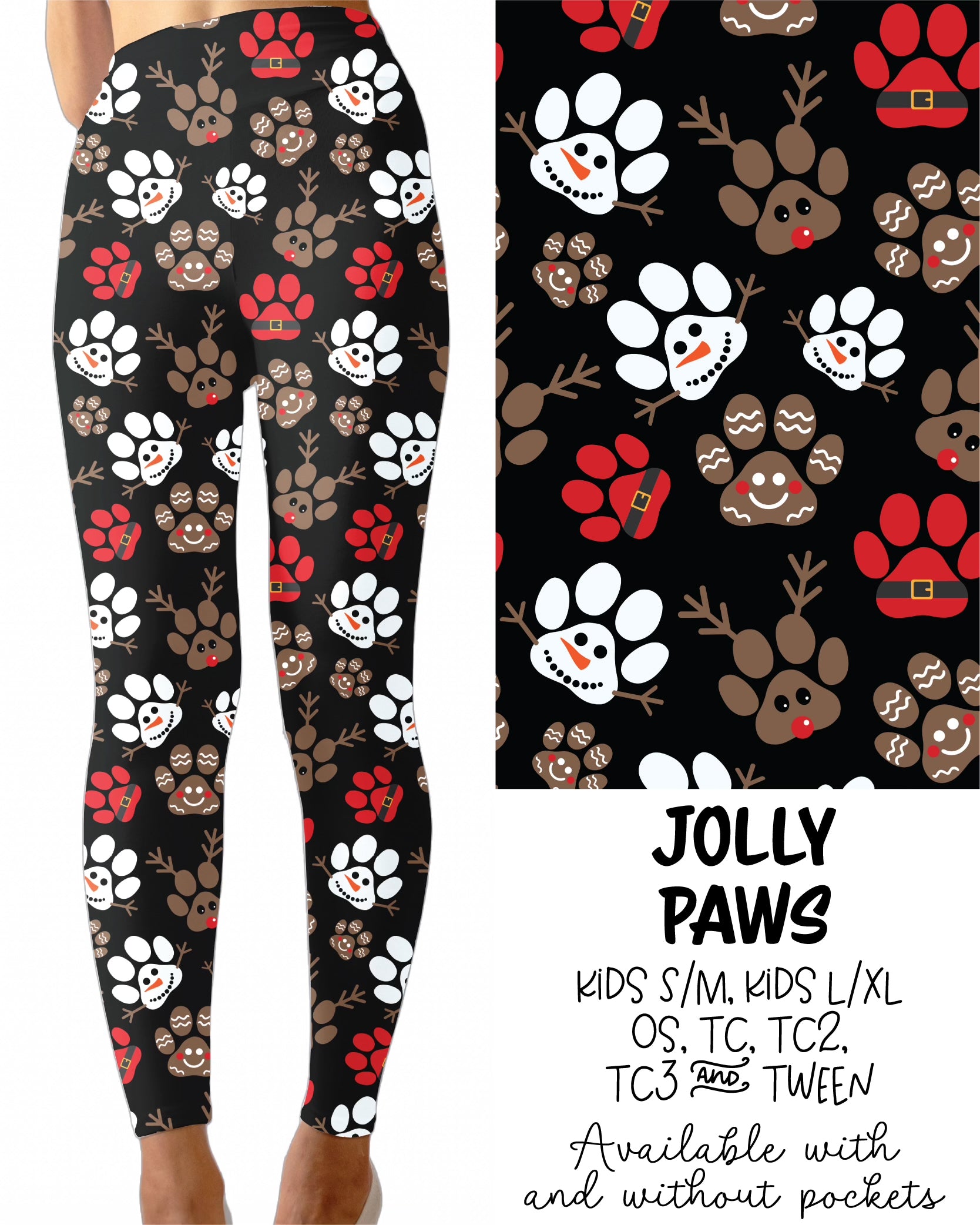 Jolly Paws Leggings Full Length With and Without Pockets Preorder 0917