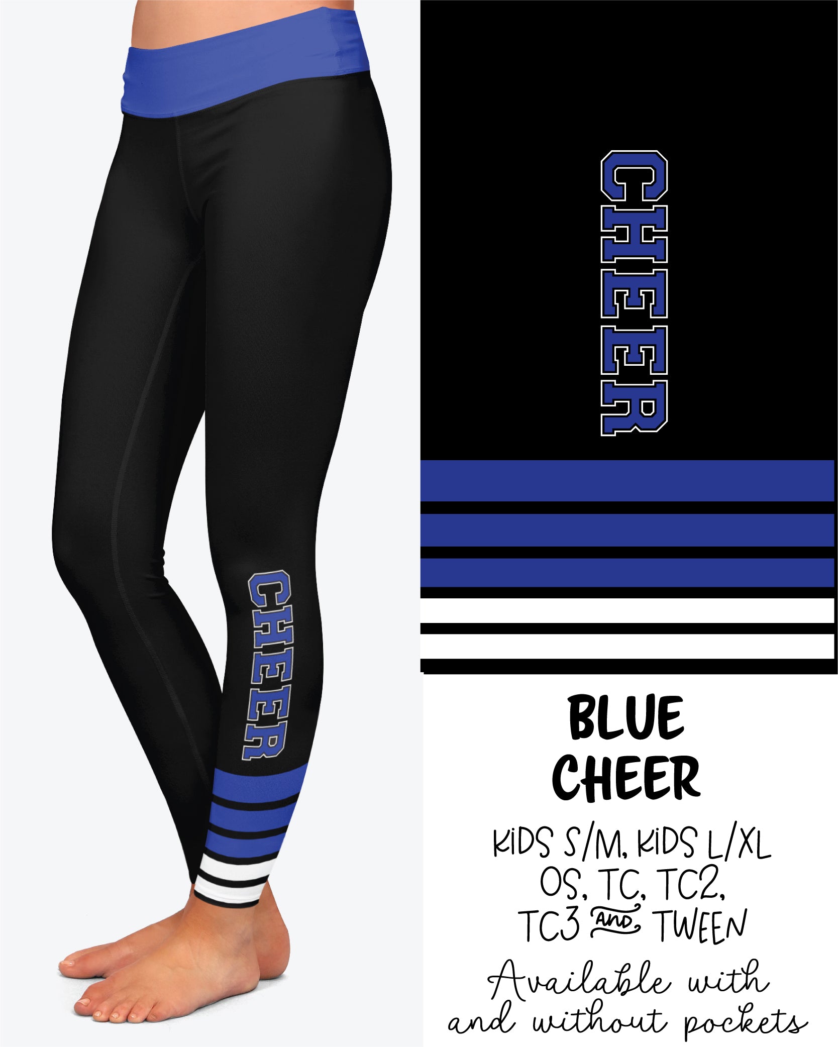 Blue Cheer Leggings Full Length With and Without Pockets Preorder 9/24
