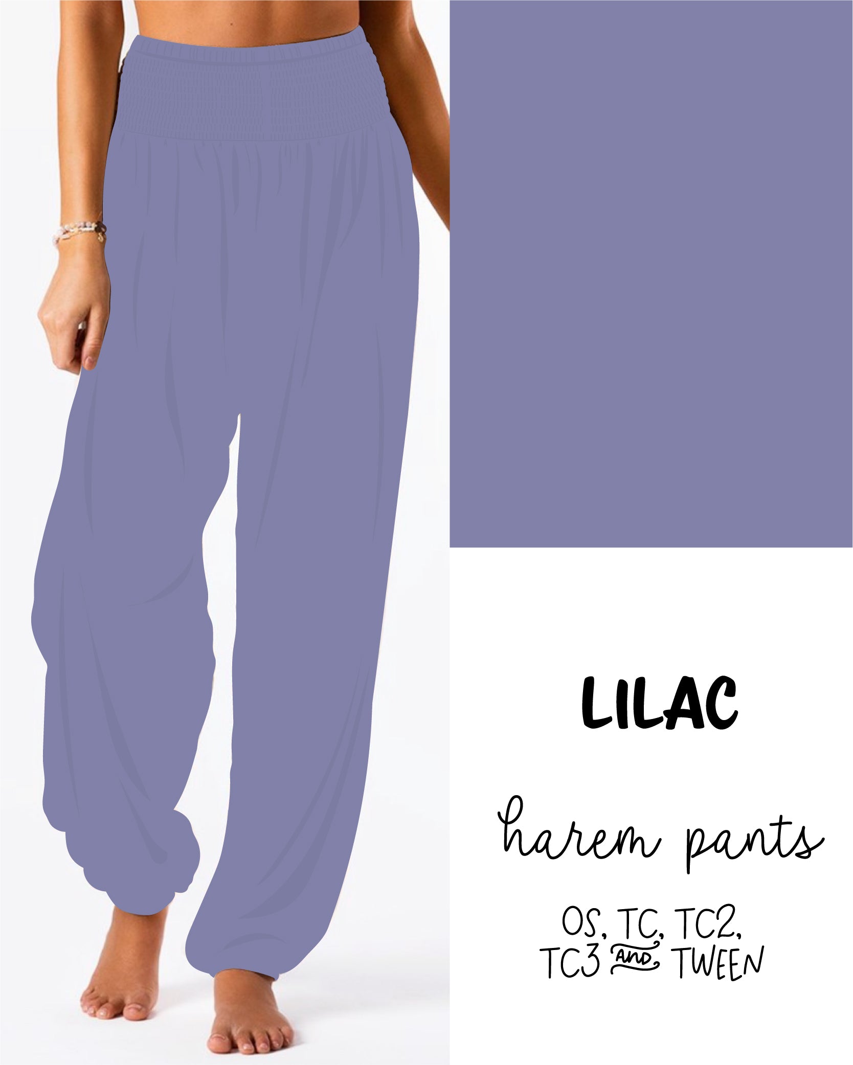 Solid Lilac Harem Pants