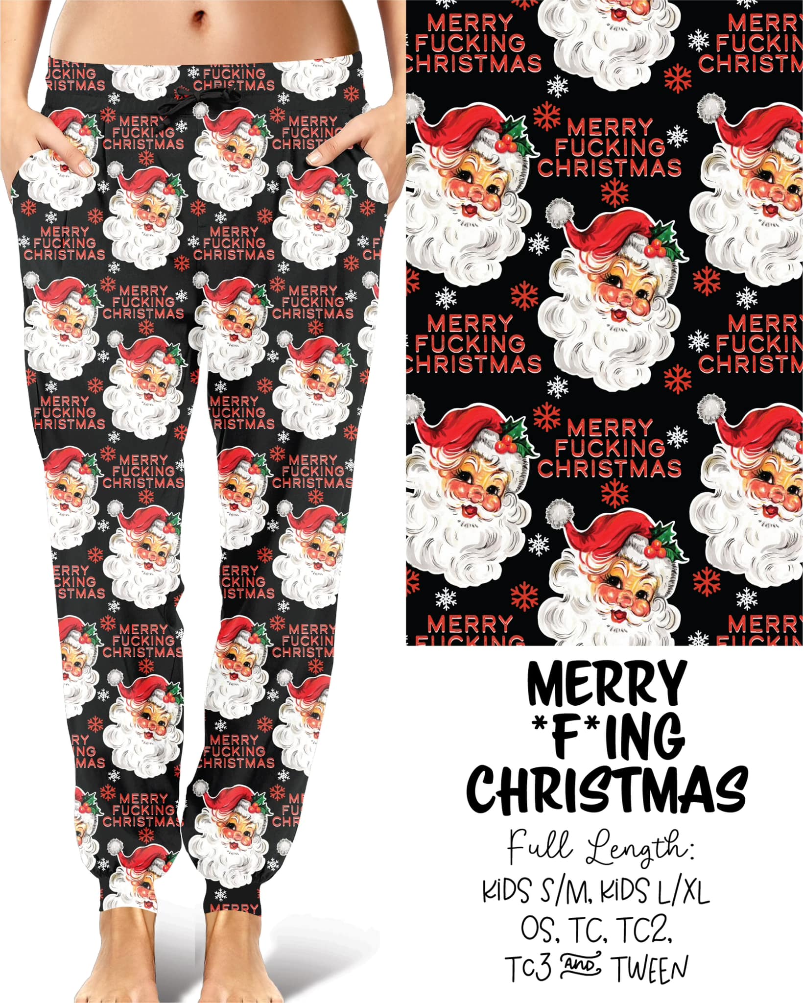 Merry F-ing Christmas Joggers Full Length Preorder 0927