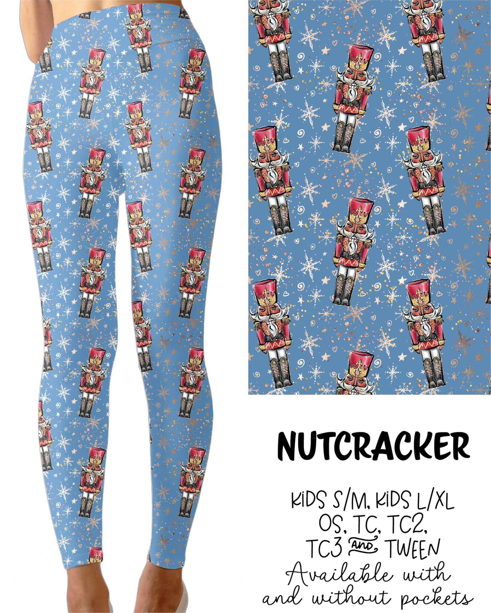 Nutcracker Leggings Full Length With and Without Pockets Preorder 0927