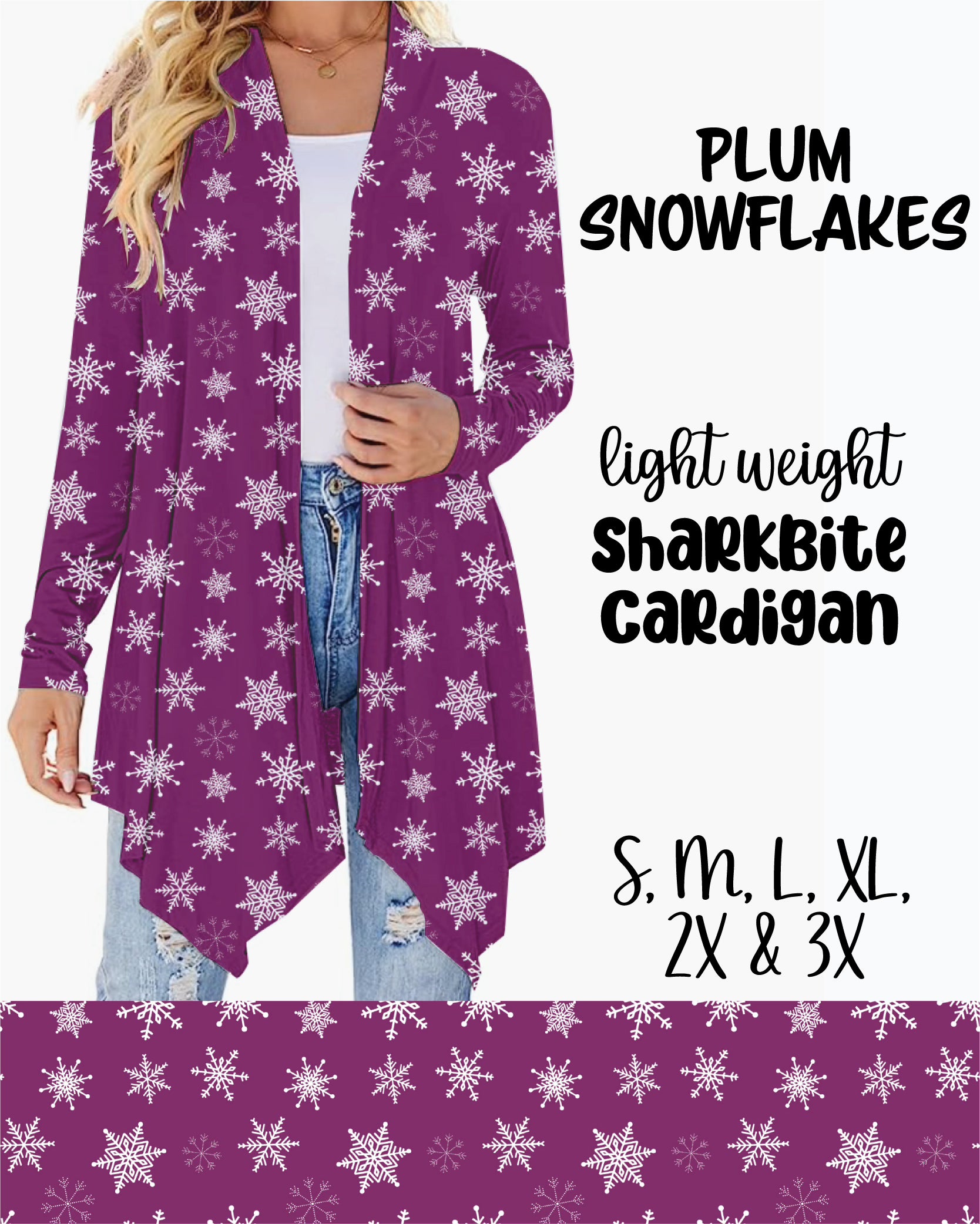 Plum Snowflakes Cardigan Preorder 0927
