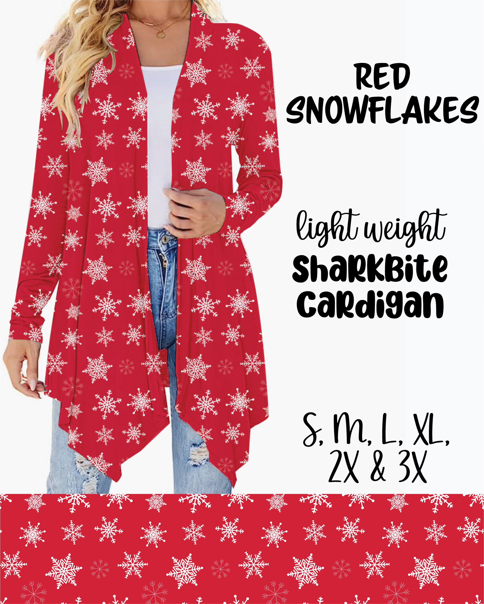 Red Snowflakes Cardigan Preorder 0927