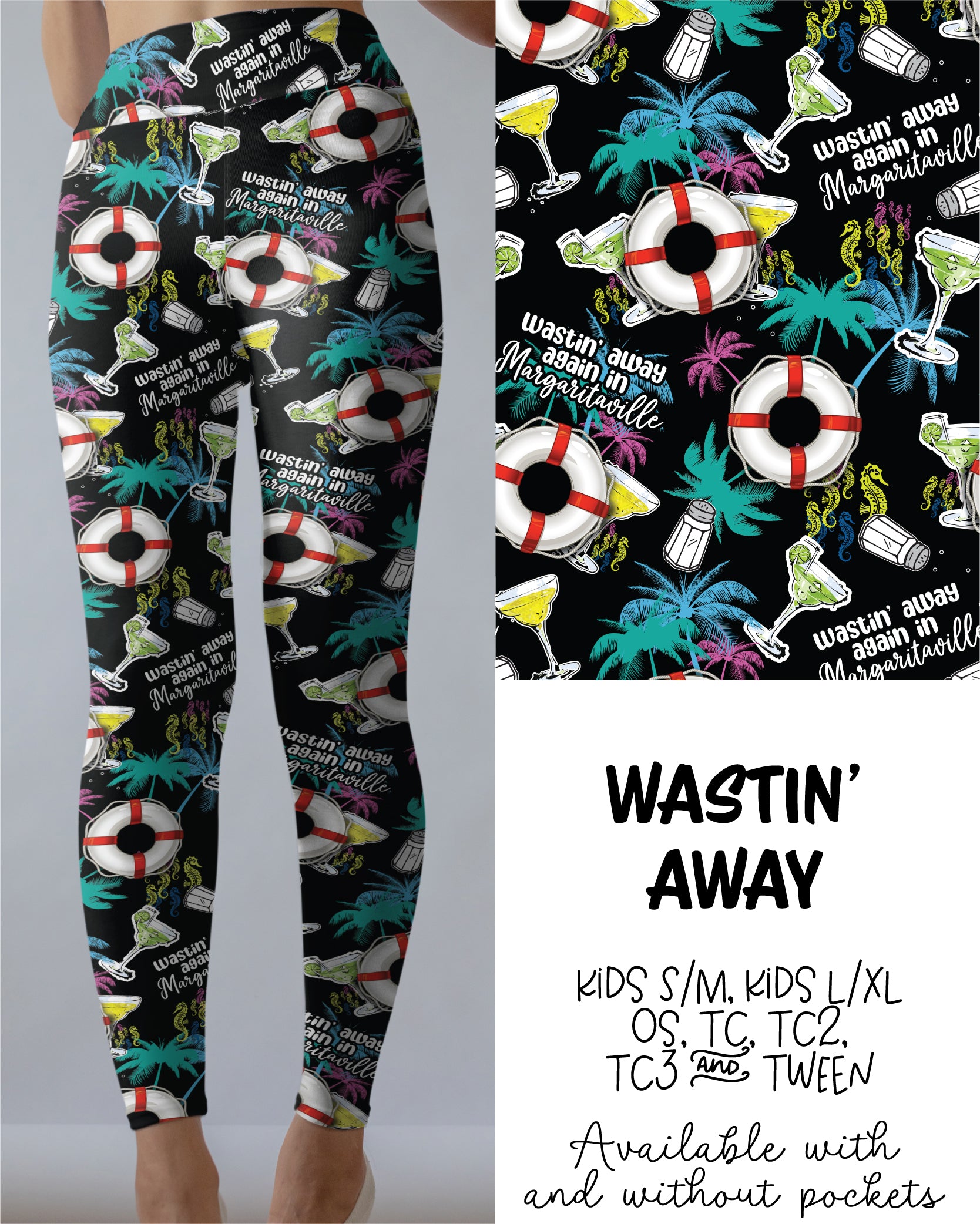 Wastin' Away Leggings Full Length With and Without Pockets Preorder 6/14