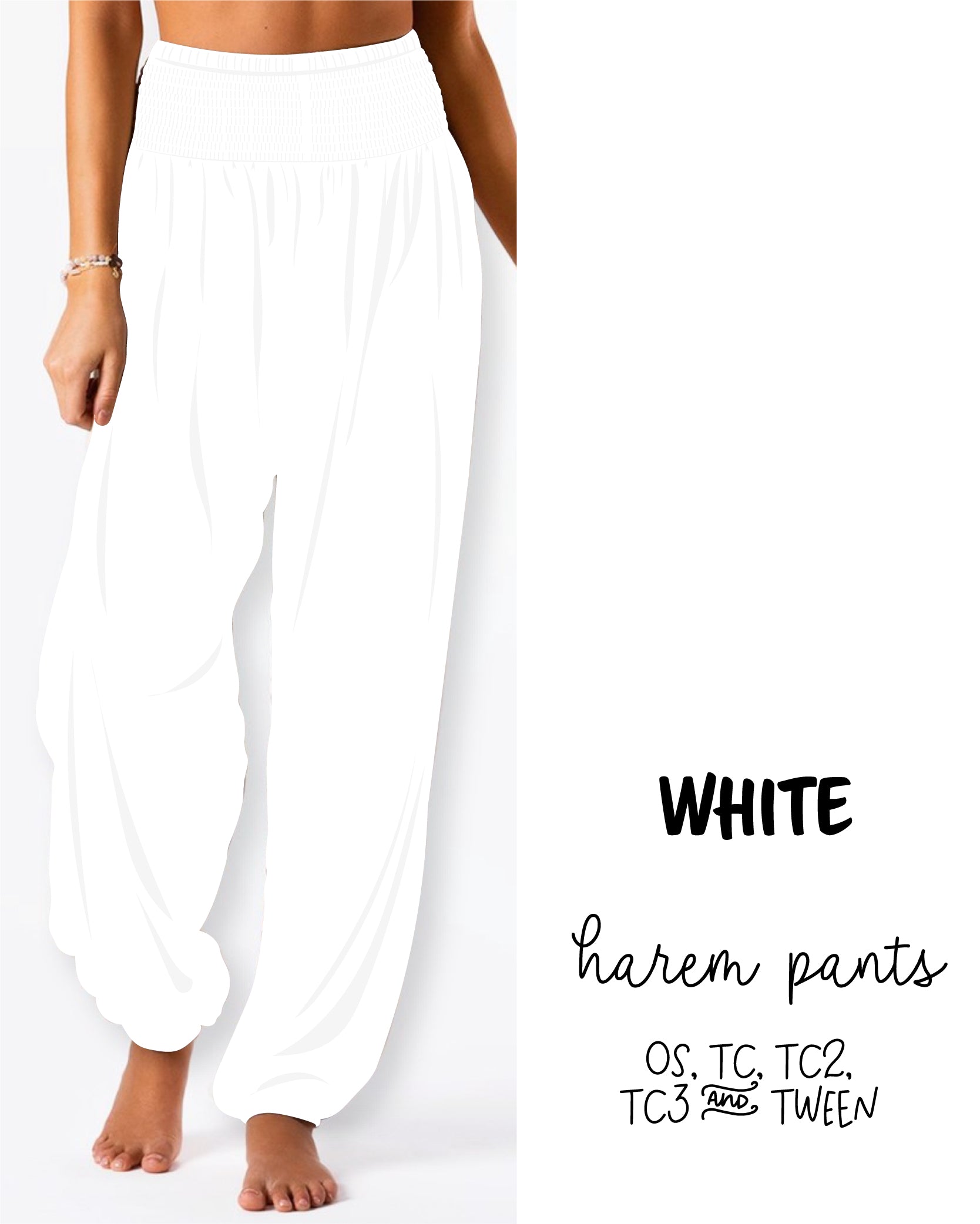 Solid White Harem Pants