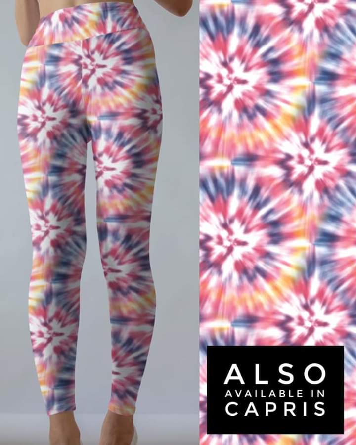 Tie Dye 3 (Pastel Colors) Leggings with and without Pockets