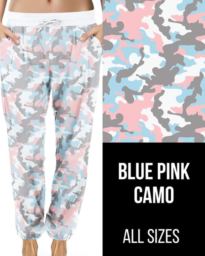 Blue Pink Camo Joggers