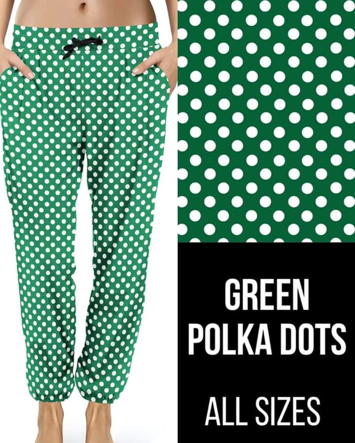 Green Polka Dot Joggers