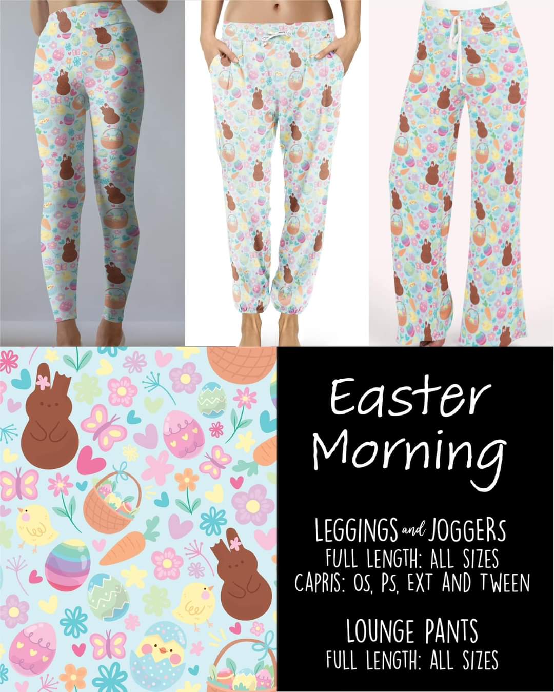 Easter Morning Leggings/Capris/Joggers/Lounge preorder #0205
