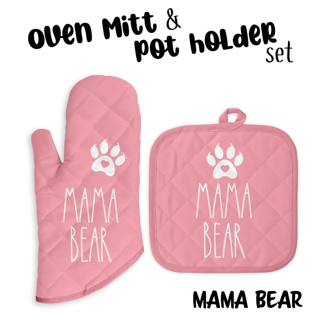 Mama bear oven mitt and pot holder preorder #0304