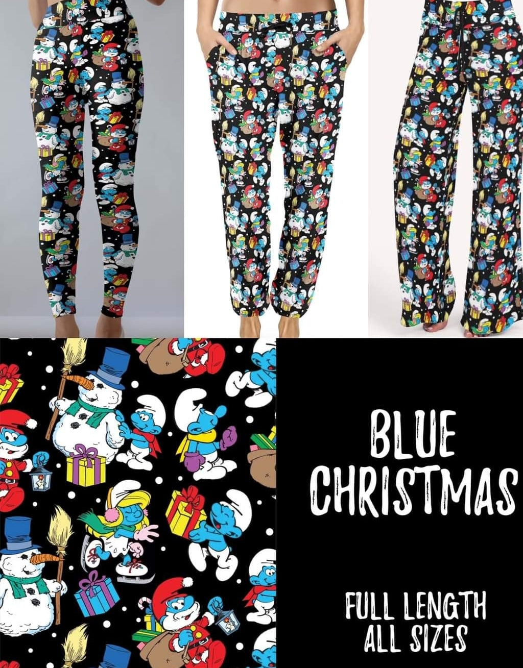 Blue Murf Christmas leggings/Joggers/Lounger