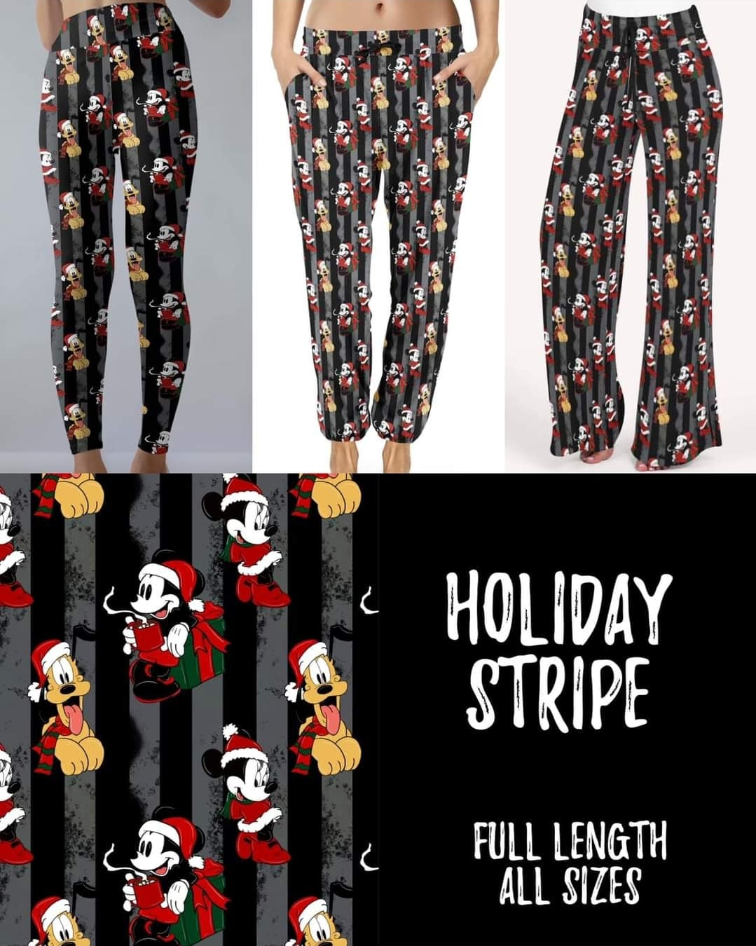 Holiday Stripe leggings and  joggers