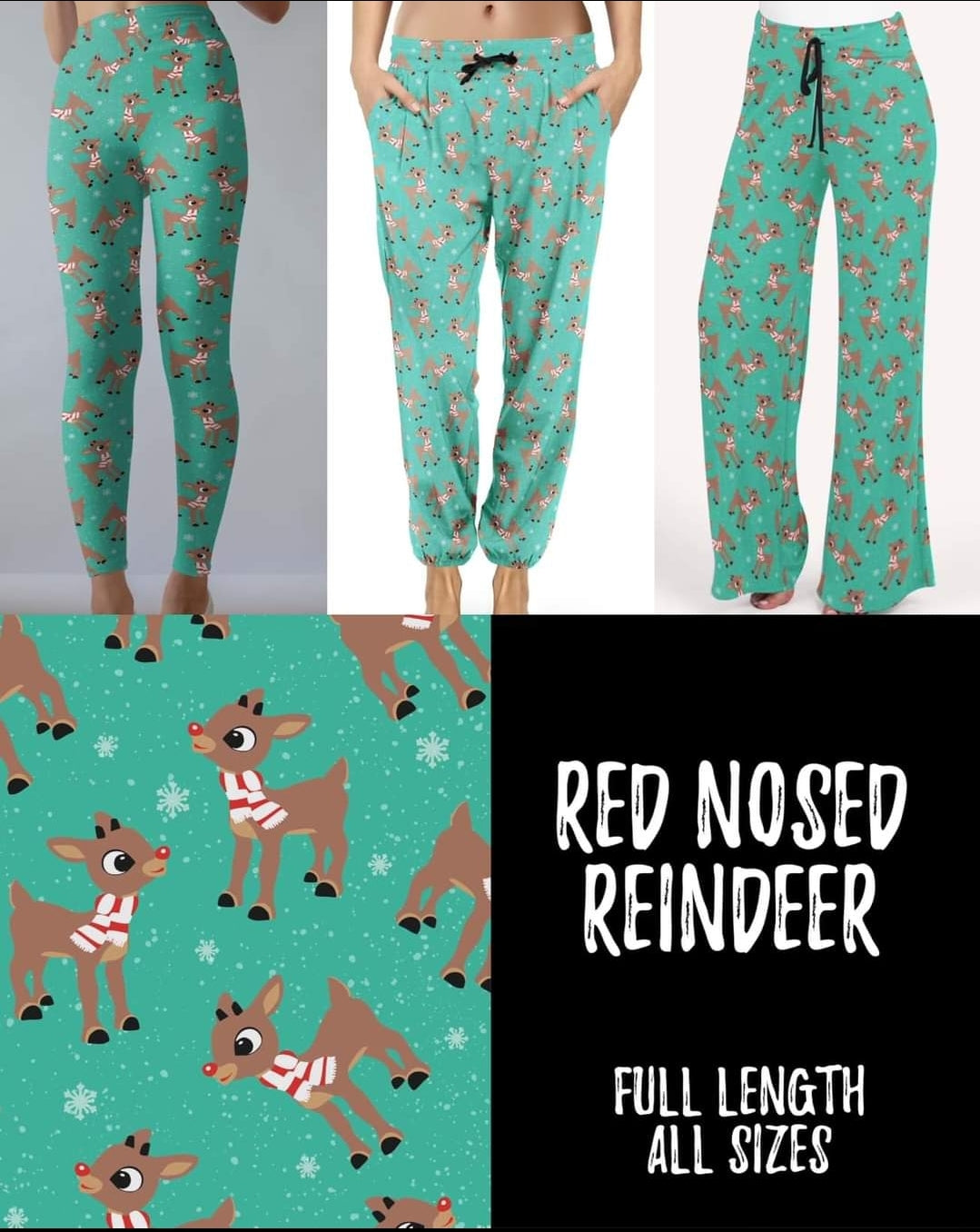 Red nosed reindeer leggings, joggers and lounger