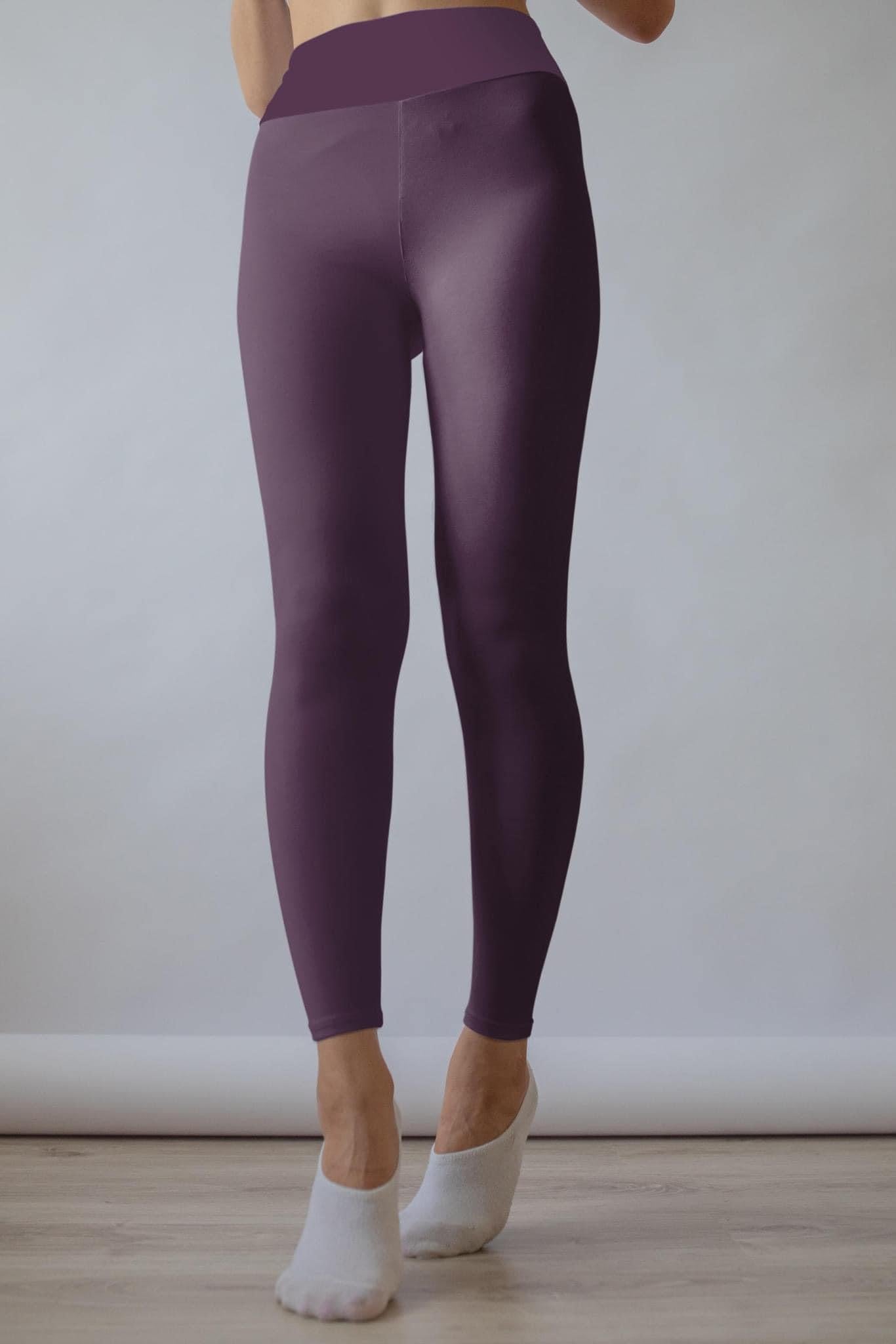 Solid Eggplant Capri Leggings With and Without Pockets