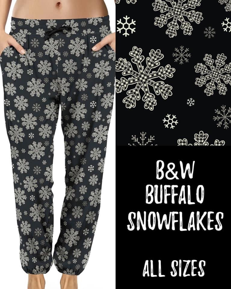 B&W Buffalo Snowflakes Joggers