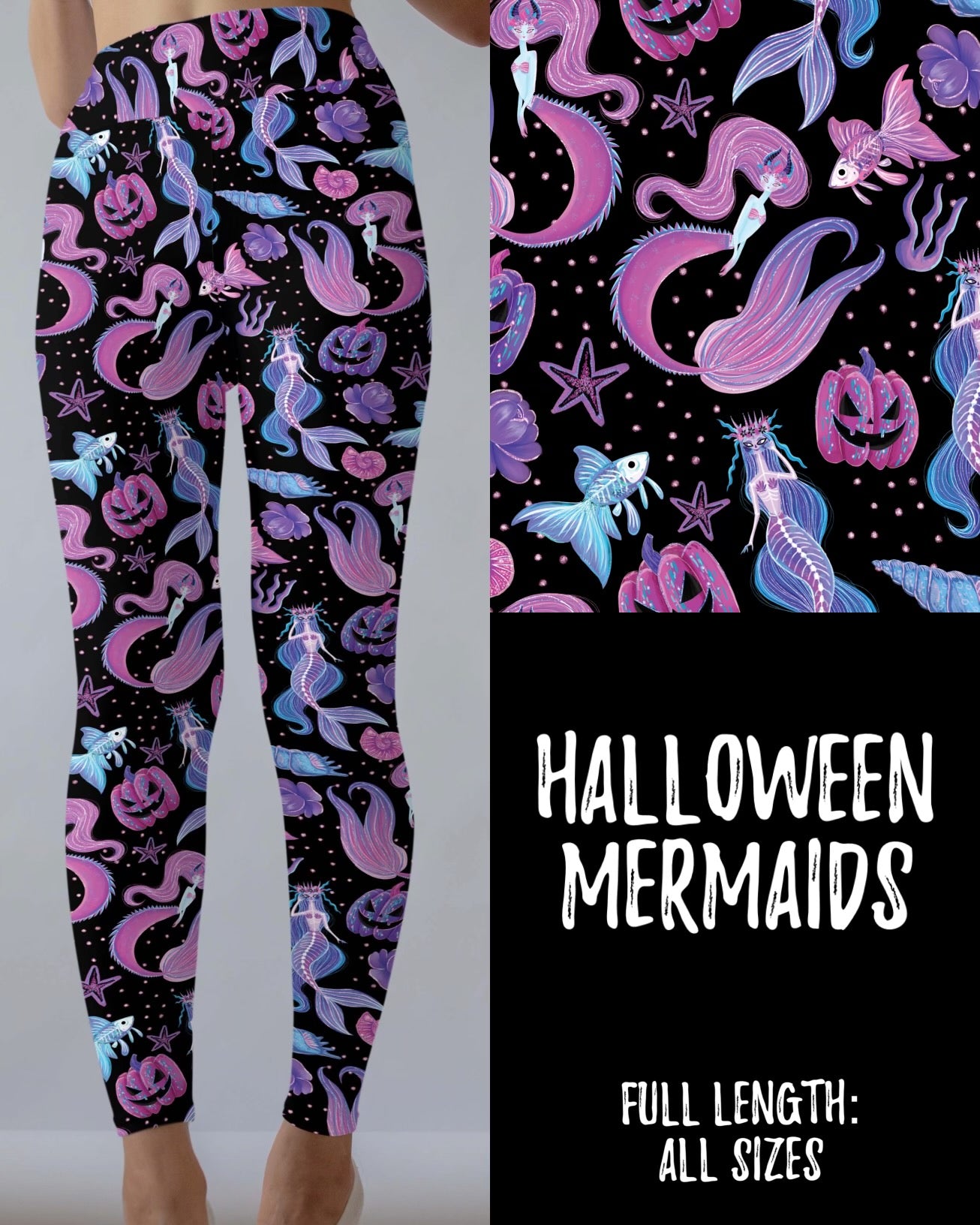 Halloween Mermaids Leggings without Pockets
