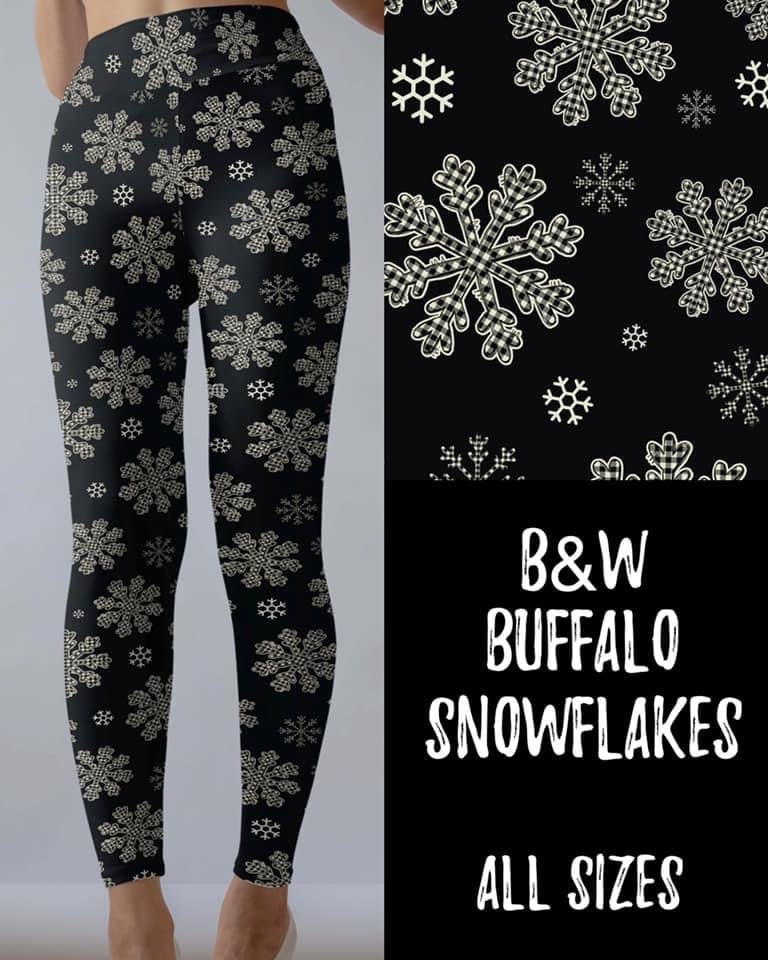 B&W Buffalo Snowflakes Leggings