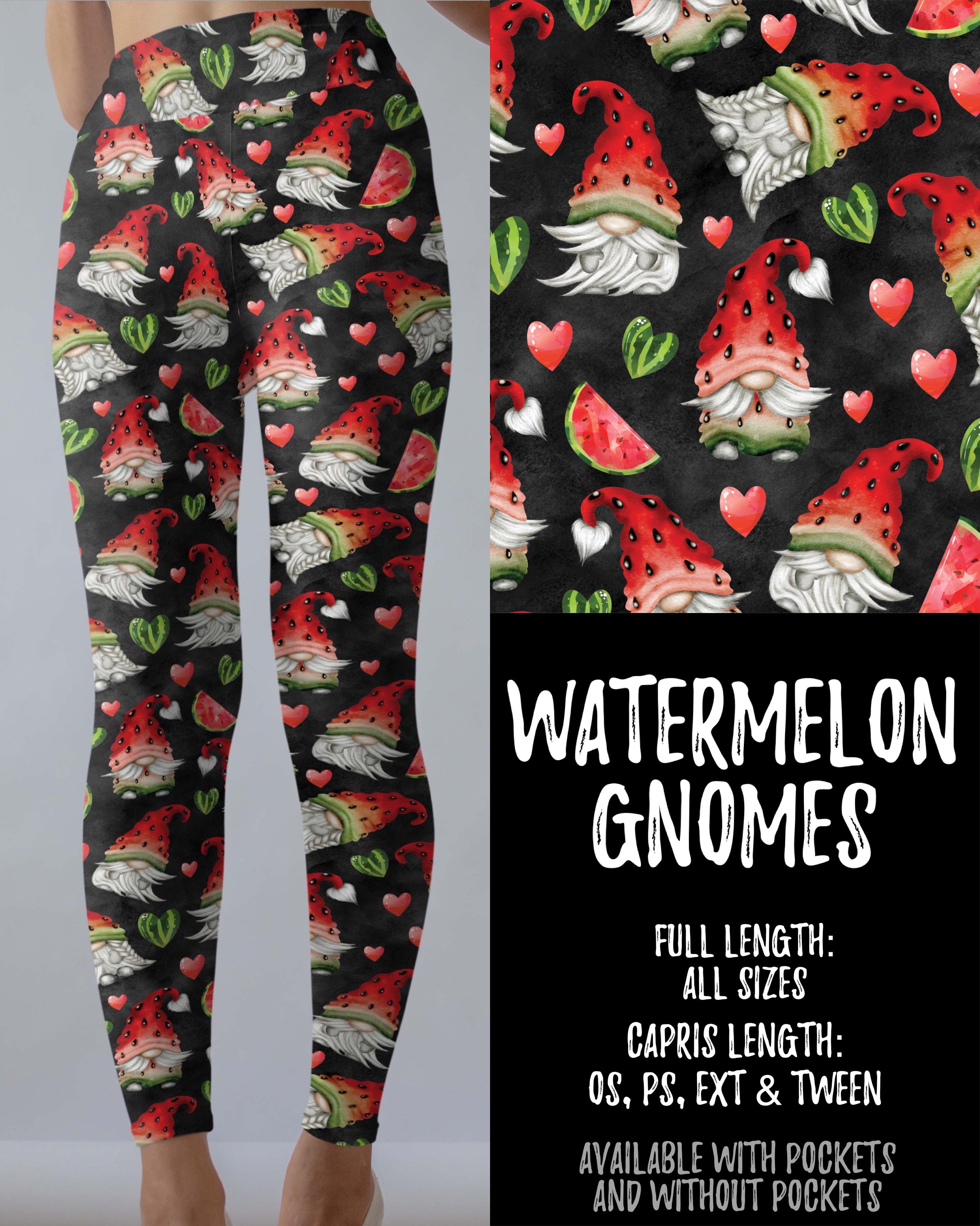 Watermelon Gnomes Leggings without Pockets