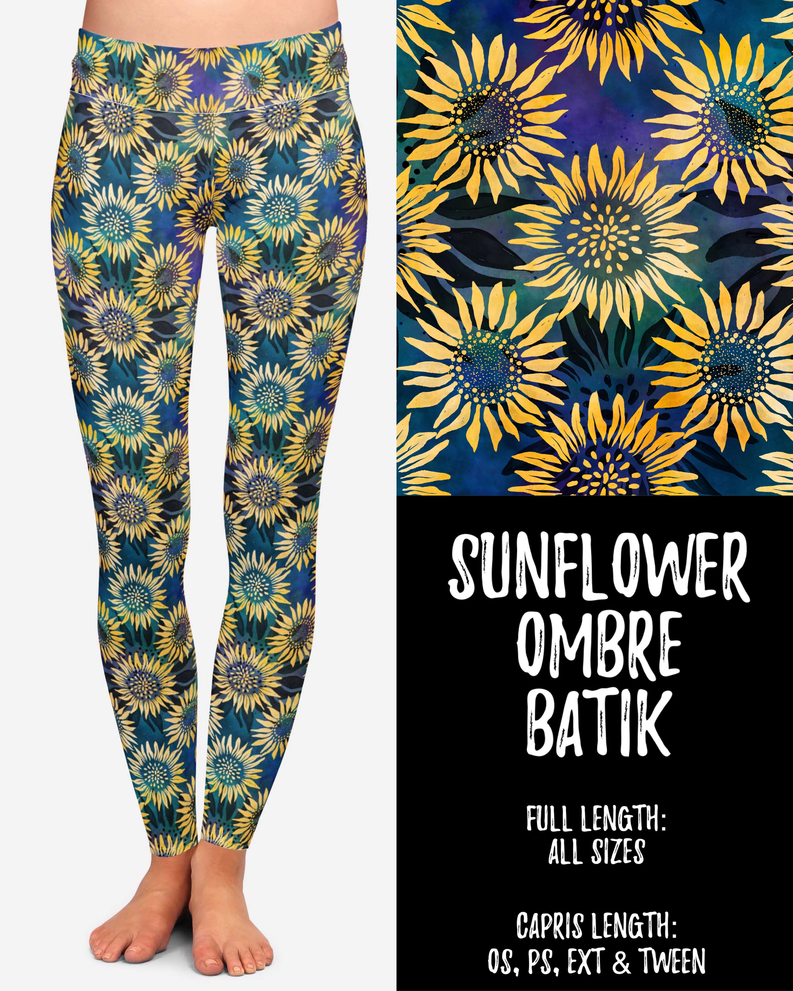 Sunflower Ombre Batik Leggings