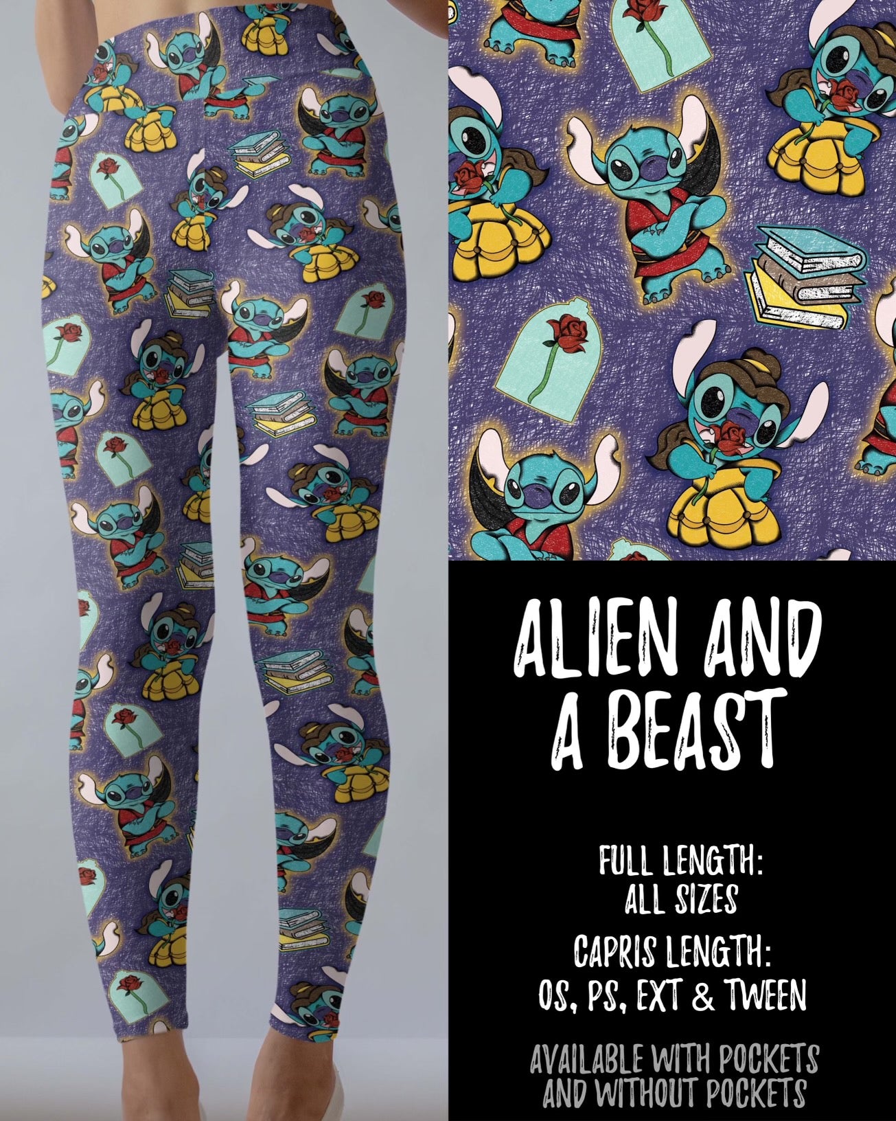 A and a Beast Leggings With and Without Pockets