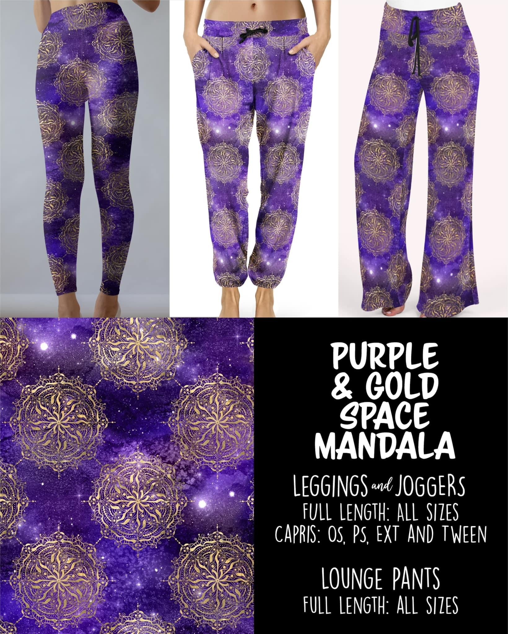 Purple & Gold Space Mandala Leggings